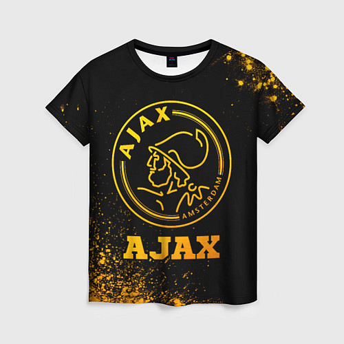 Женская футболка Ajax - gold gradient / 3D-принт – фото 1