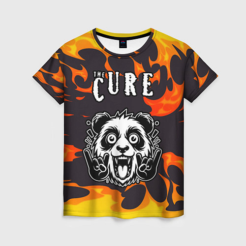 Женская футболка The Cure рок панда и огонь / 3D-принт – фото 1