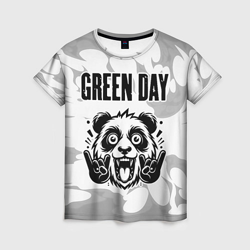 Женская футболка Green Day рок панда на светлом фоне / 3D-принт – фото 1