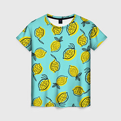 Женская футболка Летние лимоны - паттерн