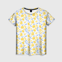 Женская футболка Летний вайб - паттерн лимонов