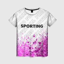 Футболка женская Sporting pro football посередине, цвет: 3D-принт
