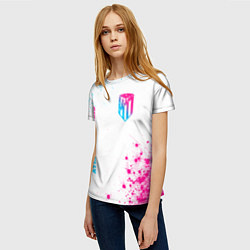 Футболка женская Atletico Madrid neon gradient style вертикально, цвет: 3D-принт — фото 2