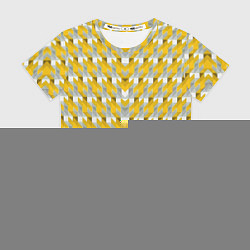 Футболка женская Жёлто-белый паттерн, цвет: 3D-принт