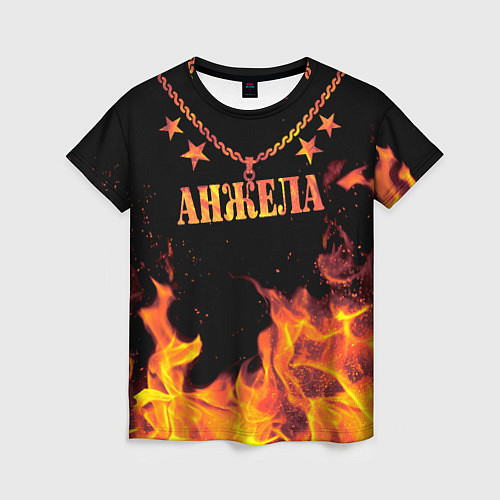 Женская футболка Анжела - имя в огне / 3D-принт – фото 1