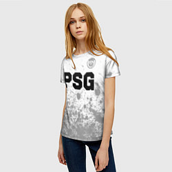 Футболка женская PSG sport на светлом фоне посередине, цвет: 3D-принт — фото 2