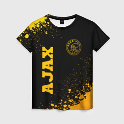 Женская футболка Ajax - gold gradient вертикально