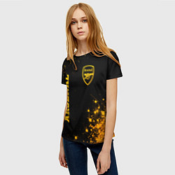 Футболка женская Arsenal - gold gradient вертикально, цвет: 3D-принт — фото 2