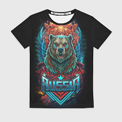 Женская футболка Суровый русский медведь