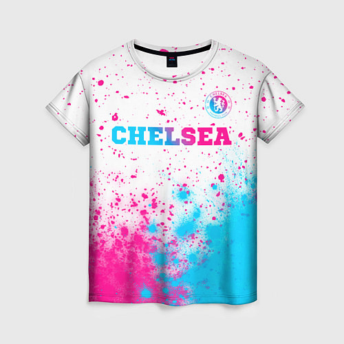 Женская футболка Chelsea neon gradient style посередине / 3D-принт – фото 1