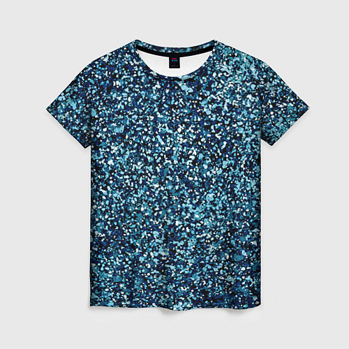 Женская футболка Синий пёстрый текстурированный / 3D-принт – фото 1