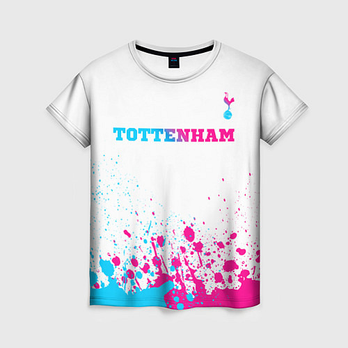 Женская футболка Tottenham neon gradient style посередине / 3D-принт – фото 1