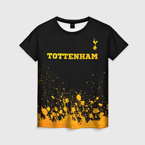 Женская футболка Tottenham - gold gradient посередине / 3D-принт – фото 1