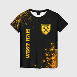 Женская футболка West Ham - gold gradient вертикально