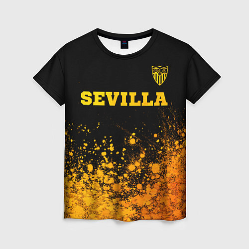 Женская футболка Sevilla - gold gradient посередине / 3D-принт – фото 1