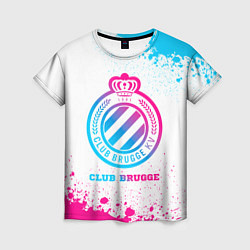 Футболка женская Club Brugge neon gradient style, цвет: 3D-принт