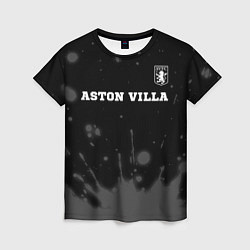 Футболка женская Aston Villa sport на темном фоне посередине, цвет: 3D-принт