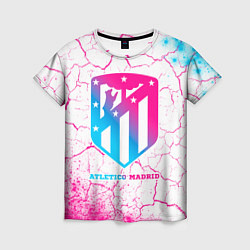 Футболка женская Atletico Madrid neon gradient style, цвет: 3D-принт