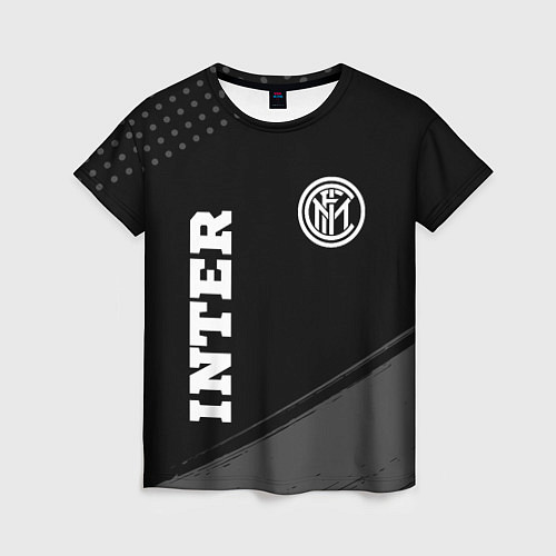 Женская футболка Inter sport на темном фоне вертикально / 3D-принт – фото 1