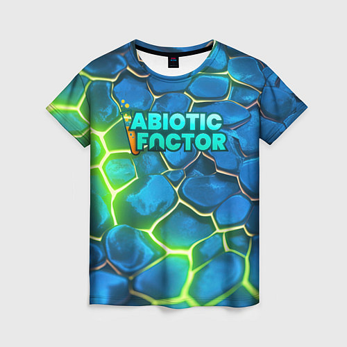 Женская футболка Abiotic Factor logo bright neon / 3D-принт – фото 1