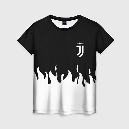 Женская футболка Juventus fire / 3D-принт – фото 1