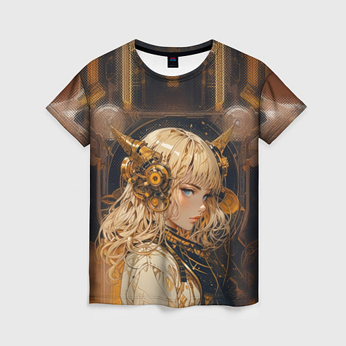 Женская футболка Золотая техноведьма / 3D-принт – фото 1