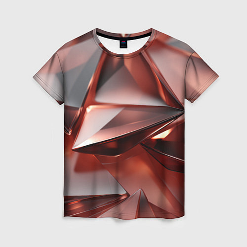 Женская футболка Рубиновые пирамидки / 3D-принт – фото 1
