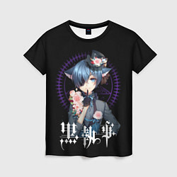 Футболка женская Граф Сиэль Фантомхайв Тёмный дворецкий, цвет: 3D-принт