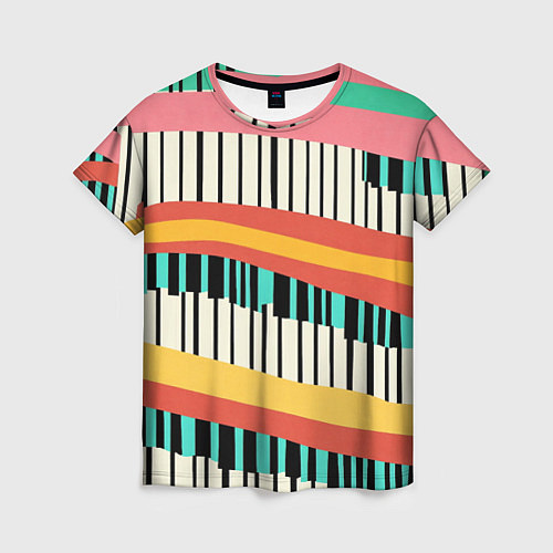 Женская футболка Пиянино / 3D-принт – фото 1