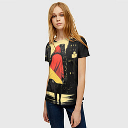 Футболка женская Человек идет по ночному городу, цвет: 3D-принт — фото 2