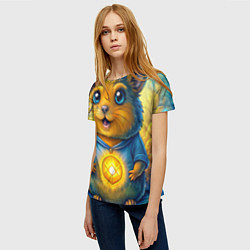 Футболка женская Хомяк в криптовалюте, цвет: 3D-принт — фото 2