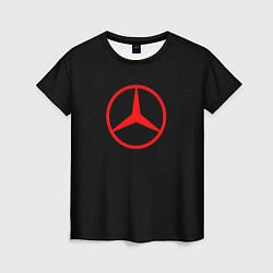 Женская футболка Mercedes logo red