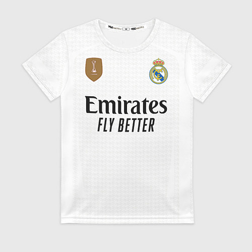 Женская футболка ФК Реал Мадрид форма 24-25 домашняя / 3D-принт – фото 1