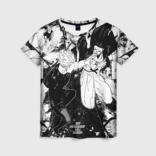 Женская футболка Годжо против Сукуны - Магическая битва / 3D-принт – фото 1