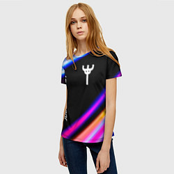 Футболка женская Judas Priest neon rock lights, цвет: 3D-принт — фото 2