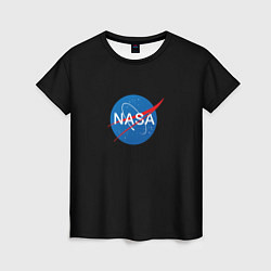 Женская футболка Nasa logo space blue