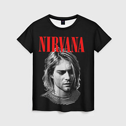 Женская футболка Нирвана Курт в тельняжке