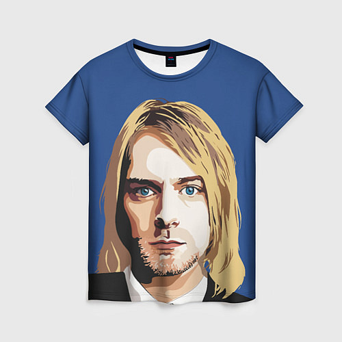Женская футболка Курт Кобейн портрет / 3D-принт – фото 1