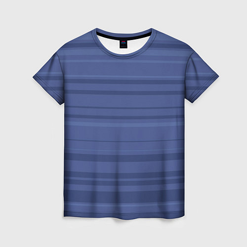 Женская футболка Синий простые полосы / 3D-принт – фото 1