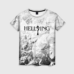 Женская футболка Hellsing white graphite