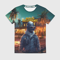 Женская футболка PUBG персонаж в городе