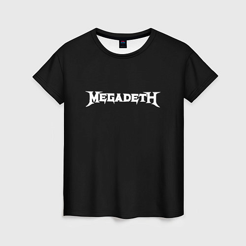 Женская футболка Megadeth logo white / 3D-принт – фото 1