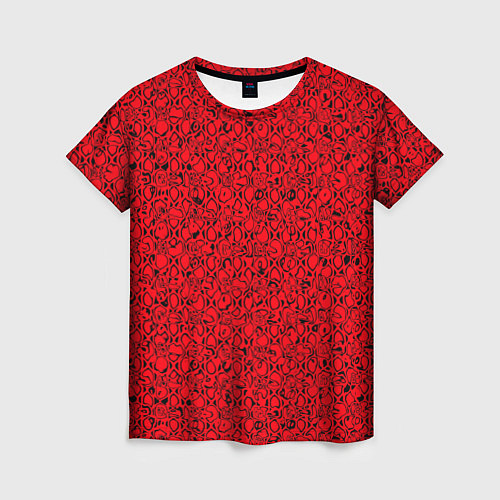Женская футболка Красный текстурированный / 3D-принт – фото 1