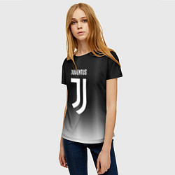 Футболка женская Ювентус серый градиент, цвет: 3D-принт — фото 2