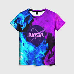 Футболка женская NASA neon flame, цвет: 3D-принт