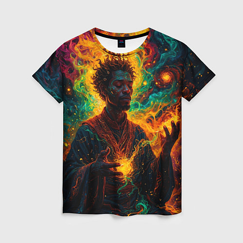 Женская футболка Огненный монах / 3D-принт – фото 1