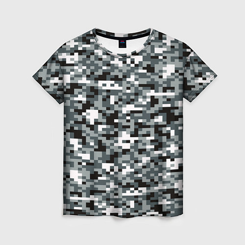 Женская футболка Камуфляжные пиксели текстура / 3D-принт – фото 1