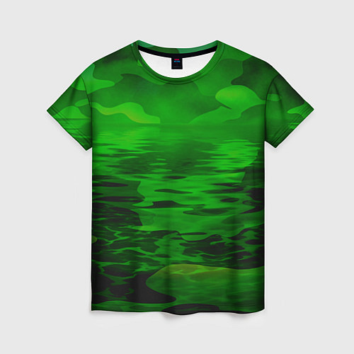 Женская футболка Камуфляж с водой / 3D-принт – фото 1