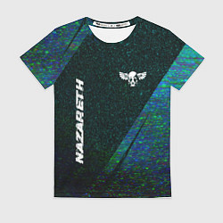 Женская футболка Nazareth glitch blue