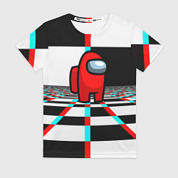 Футболка женская Among us games optical chessboard, цвет: 3D-принт